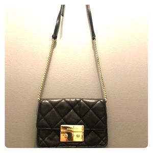 Michael Kors black quilted leather crossbody